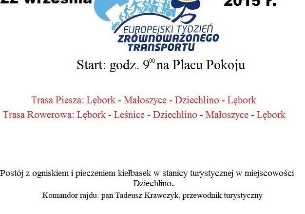 Grafika 1: Rajd pieszy i rowerowy w ramach Europejskiego Dnia bez Samochodu