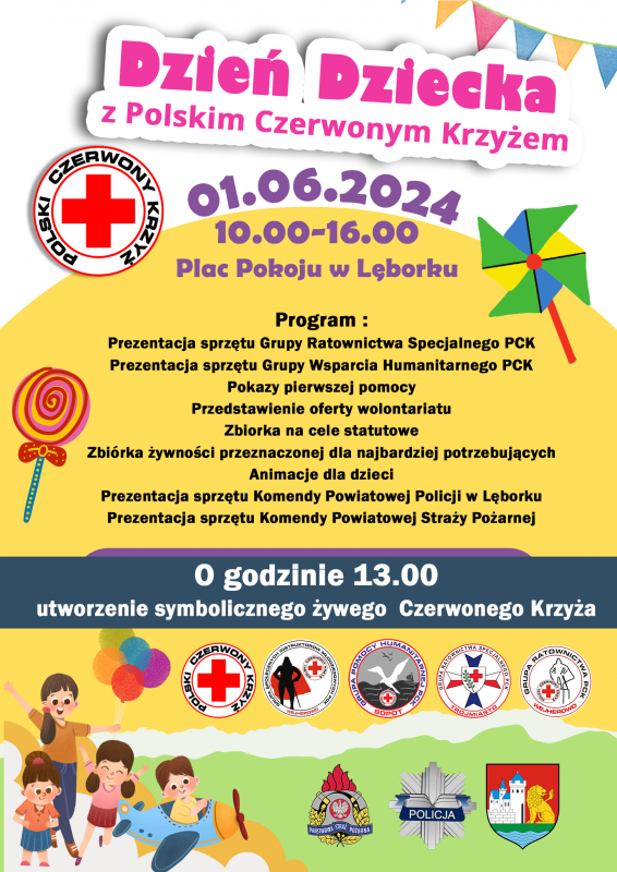 Grafika 1: Międzynarodowy Dzień Dziecka z Polskim Czerwonym Krzyżem w Lęborku