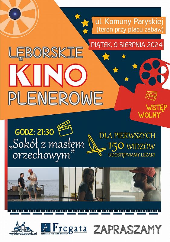 Grafika 1: Lęborskie Kino Plenerowe na Komuny Paryskiej - Sokół z masłem orzechowym