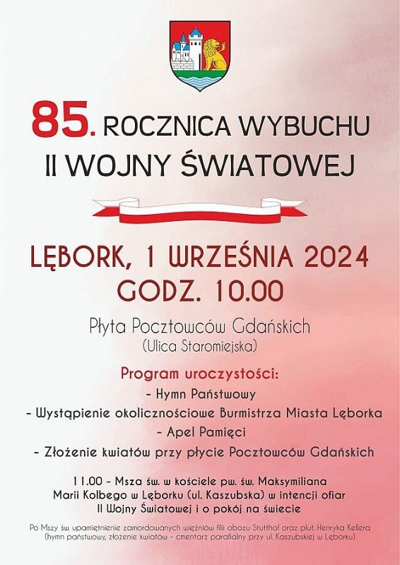 Grafika 1: Obchody 85. rocznicy wybuchu II wojny światowej w Lęborku