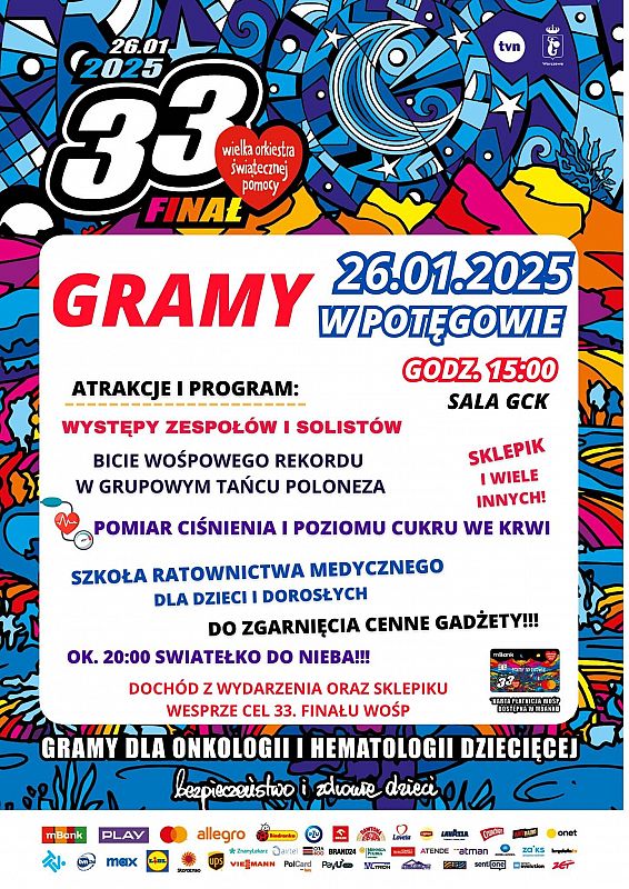 Grafika 1: 33. Finał WOŚP w Potęgowie