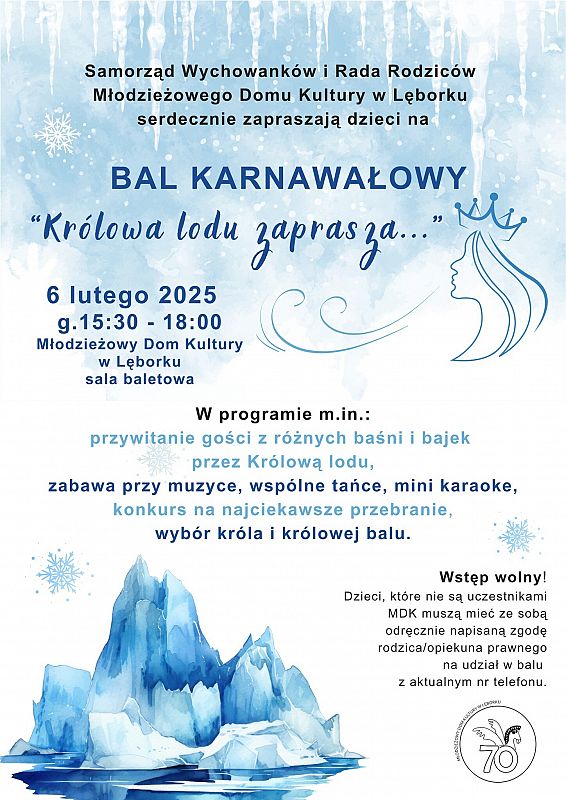 Grafika 1: Bal karnawałowy "Królowa lodu zaprasza"