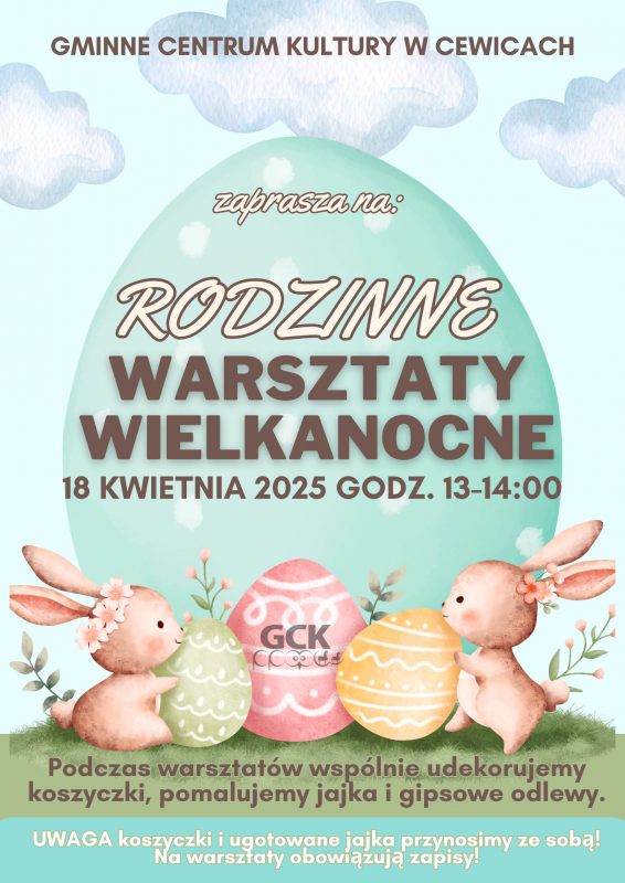 Grafika 1: Rodzinne warsztaty wielkanocne w Cewicach