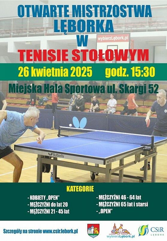 Grafika 1: Otwarte Mistrzostwa Lęborka w Tenisie Stołowym