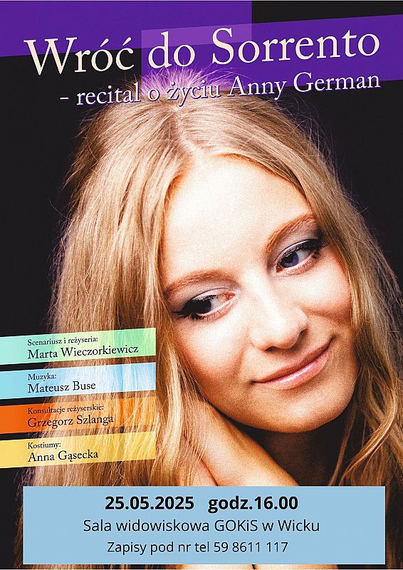 Grafika 1: „Wróć do Sorrento – recital o życiu Anny German”
