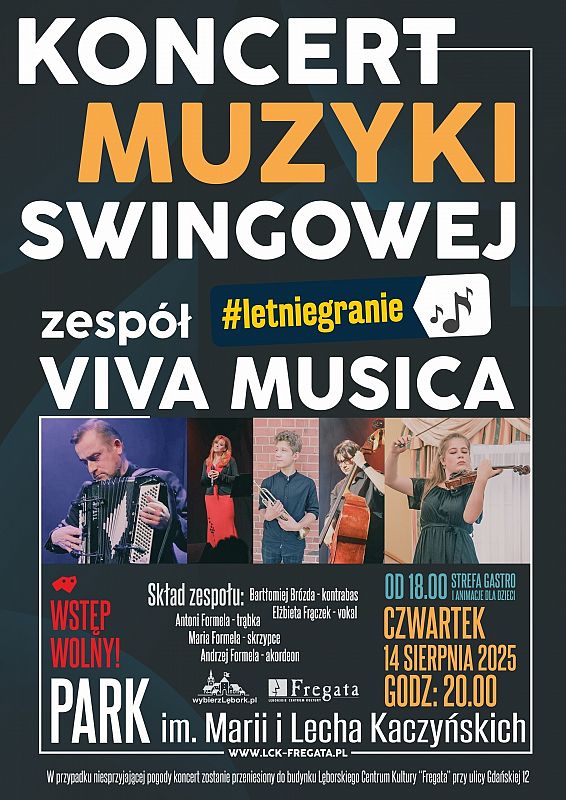 Grafika 1: Koncert muzyki swingowej w Parku im. Marii i Lecha Kaczyńskich