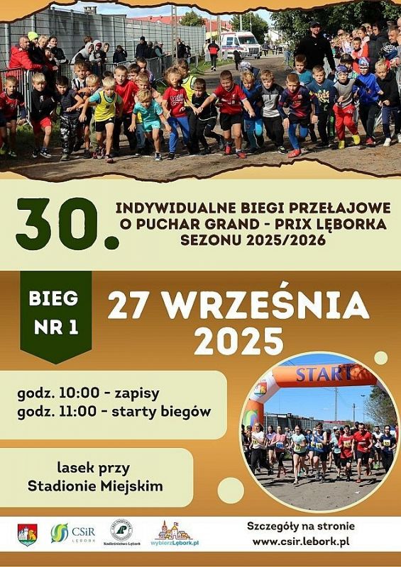 Grafika 1: 30. Edycja Indywidualnych Biegów Przełajowych o Puchar Grand - Prix Lęborka sezonu 2025/2026