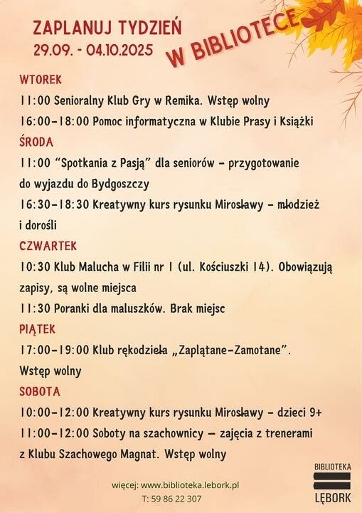 Grafika 1: Zaplanuj Tydzień w Bibliotece