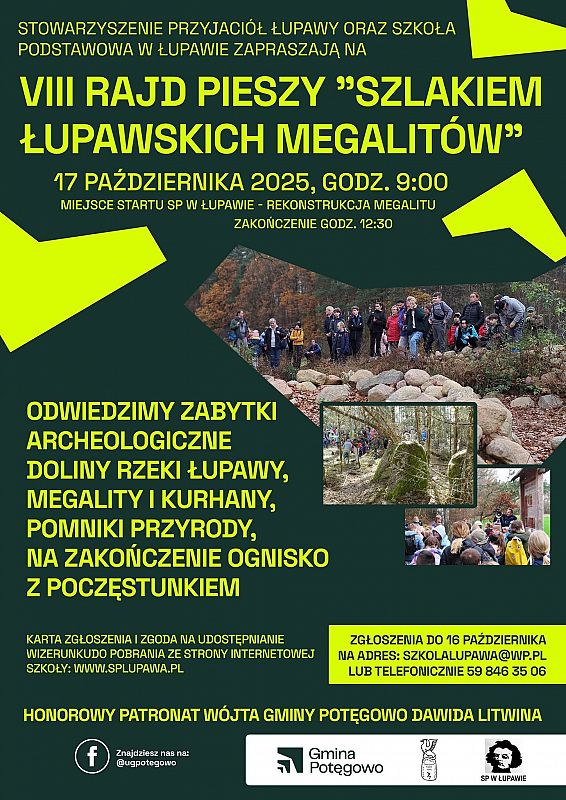 Grafika 1: VIII Rajd Pieszy "Szlakiem łupawskich megalitów"