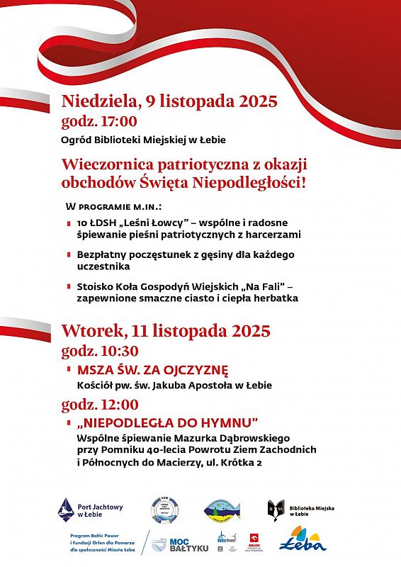 Grafika 1: Obchody Narodowego Święta Niepodległości w Łebie