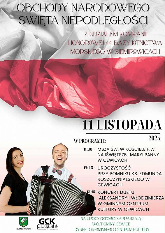 Grafika 1: Obchody Narodowego Święta Niepodległości w gminie Cewice