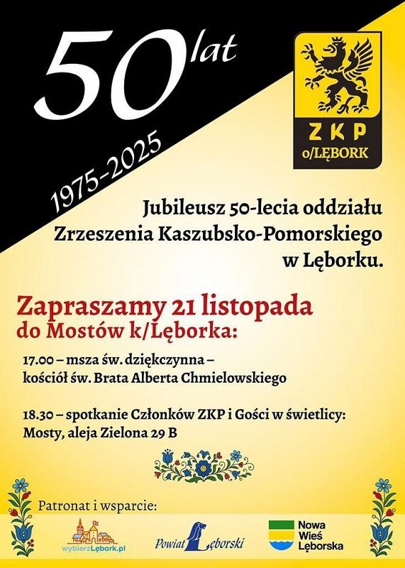 Grafika 1: Jubileusz 50-lecia oddziału Zrzeszenia Kaszubsko-Pomorskiego w Lęborku