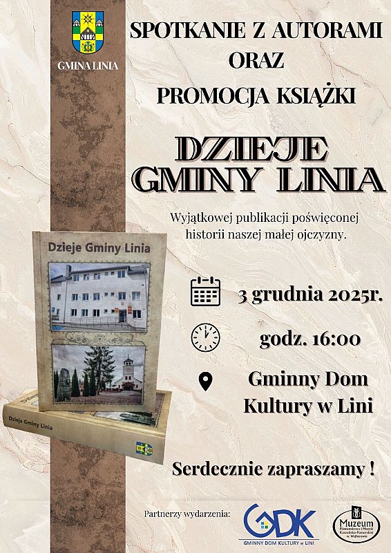 Grafika 1: Promocja nowej książki "Dzieje Gminy Linia"