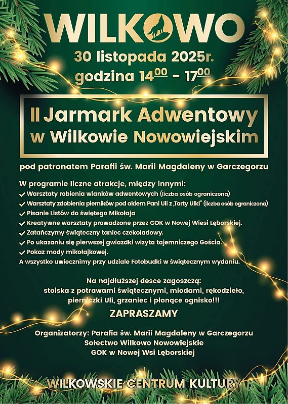 Grafika 1: II Jarmark Adwentowy w Wilkowie Nowowiejskim
