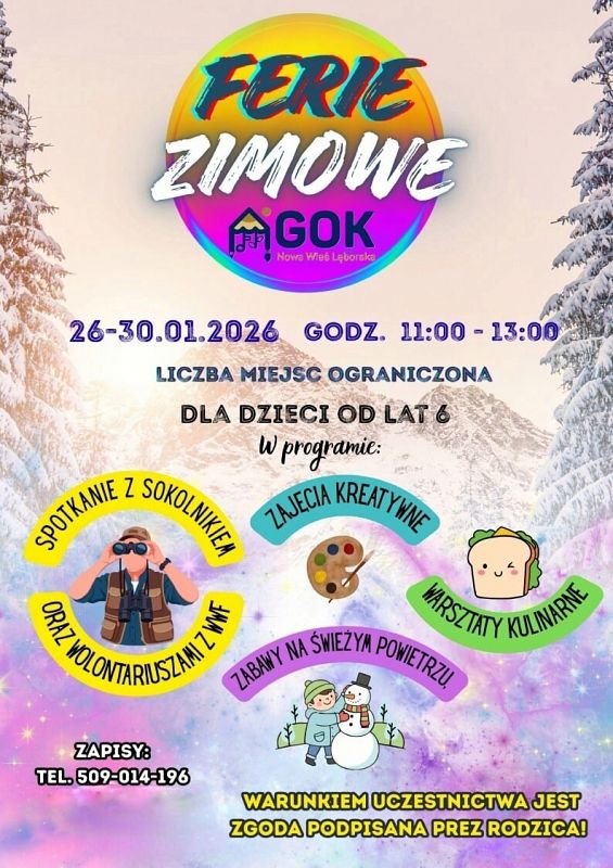 Grafika 1: Ferie zimowe w GOK Nowa Wieś Lęborska