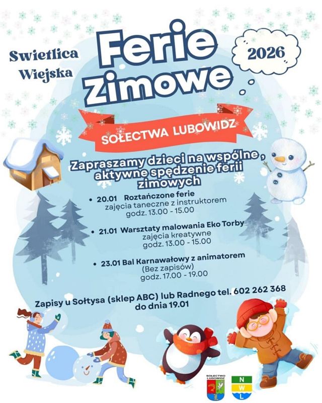 Grafika 1: Ferie zimowe Sołectwa Lubowidz