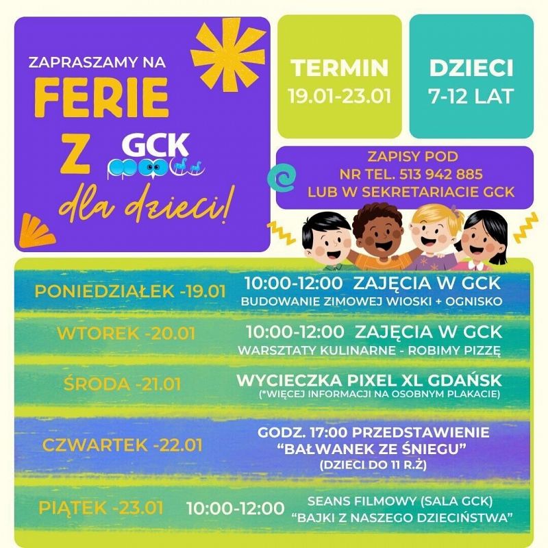 Grafika 1: Ferie zimowe w gminie Cewice