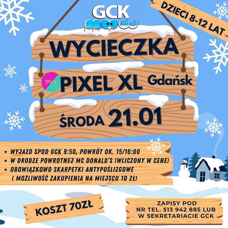 Grafika 1: Wyjazd z GCK Cewice do Pixel XL w Gdańsku