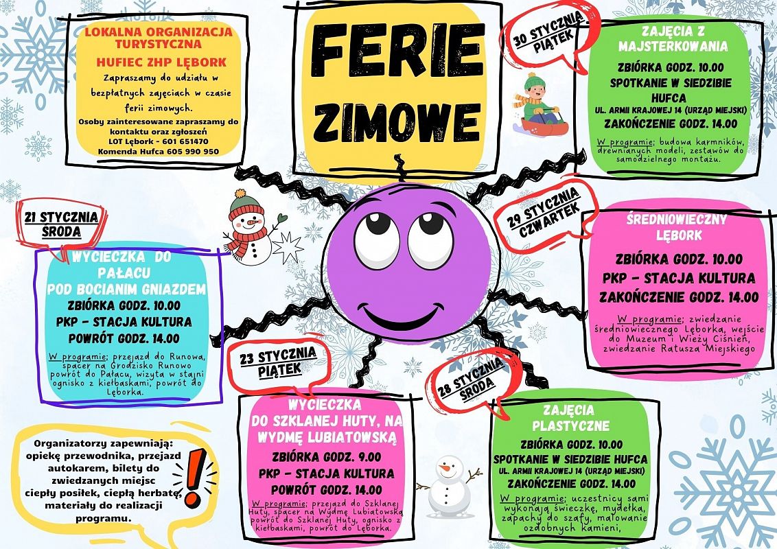 Grafika 1: Ferie zimowe z LOT "Ziemia Lęborska - Łeba" i KH ZHP Lębork