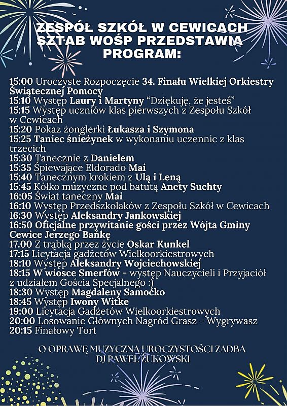 Grafika 1: 34. Finał WOŚP w gminie Cewice