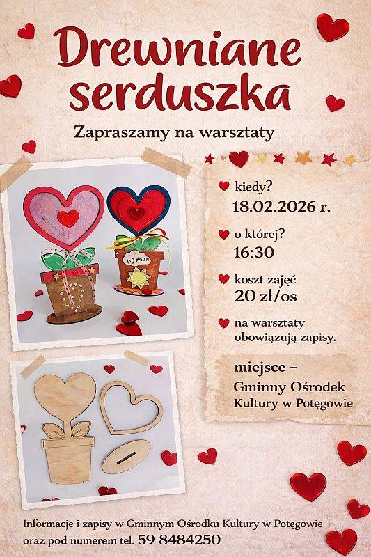 Grafika 1: Warsztaty "Drewniane serduszka"