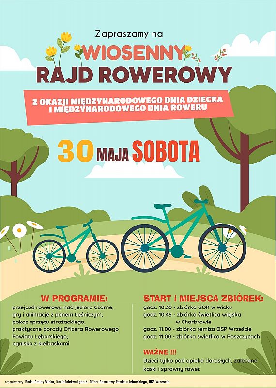 Grafika 1: Wiosenny rajd rowerowy po gminie Wicko