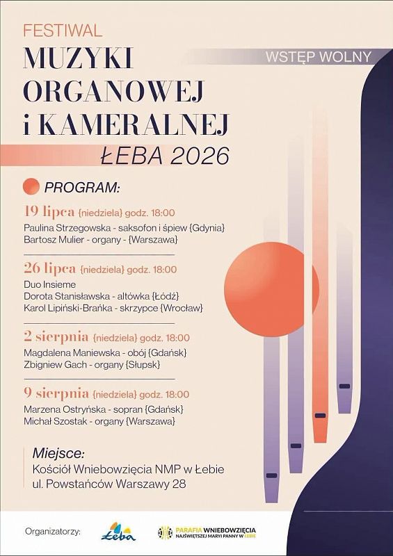 Grafika 1: Festiwal Muzyki Organowej i Kameralnej Łeba 2026