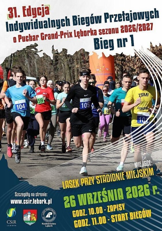 Grafika 1: 31. Edycja Indywidualnych Biegów Przełajowych o Puchar Grand-Prix Lęborka sezonu 2026/2027