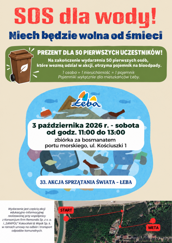 Grafika 1: "SOS dla wody!" – 33. edycja akcji Sprzątanie Świata (Łeba)