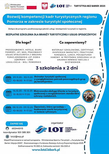 Bezpłatne szkolenia dla branży turystycznej – nabór na szkolenia