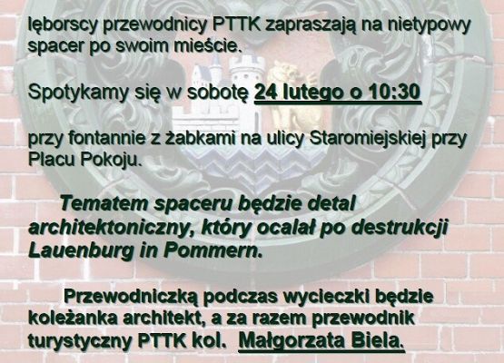 Spacer śladem najcenniejszych lęborskich detali architektonicznych grafika