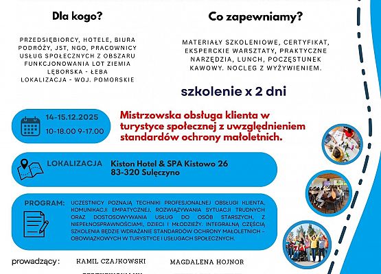 Grafika 3: Bezpłatne szkolenia dla branży turystycznej – nabór na szkolenia