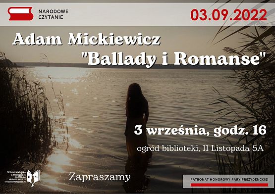 Narodowe Czytanie - Adam Mickiewicz "Ballady i Romanse" grafika