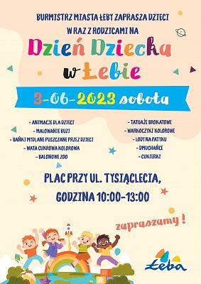 Plakat - Dzień Dziecka w Łebie  - czerwiec 2023 grafika
