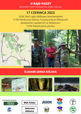 II Rajd Pieszy Szlakiem turystycznym im. Janka Kiśluka grafika
