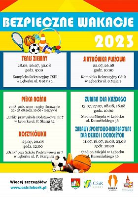 Bezpieczne wakacje 2023 grafika