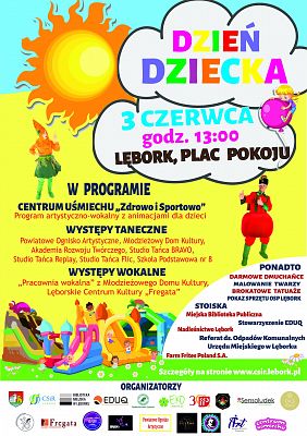 Grafika 1: Festyn plenerowy z okazji Międzynarodowego Dnia Dziecka w Lęborku