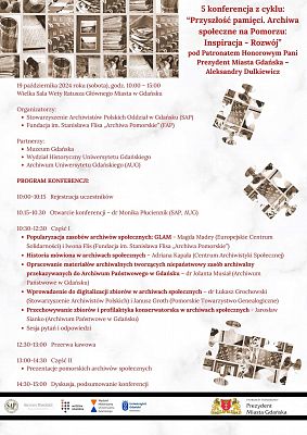 Grafika 2: Konferencja z cyklu "Przyszłość pamięci. Archiwa społeczne na Pomorzu: Inspiracja – Rozwój"