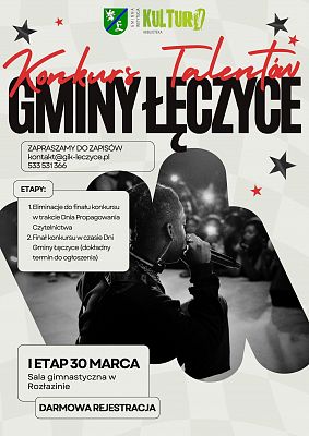 Grafika 2: Dzień Propagowania Czytelnictwa w gminie Łęczyce - koncert Wojtka Cugowskiego