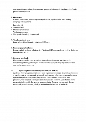 Grafika 3: Rozstrzygnięcie Konkursu Wielkanocnego w Lini