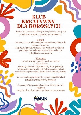 Grafika 2: Klub kreatywny dla dorosłych w Nowej Wsi Lęborskiej
