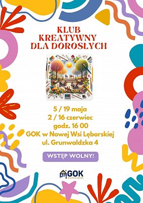 Grafika 1: Klub kreatywny dla dorosłych w Nowej Wsi Lęborskiej