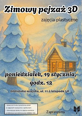 Grafika 2: Ferie zimowe w Bibliotece Miejskiej w Łebie
