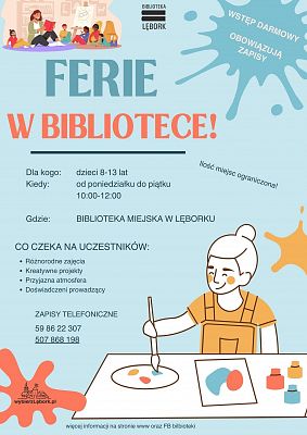 Grafika 1: Ferie zimowe w Miejskiej Bibliotece Publicznej w Lęborku