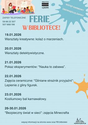 Grafika 2: Ferie zimowe w Miejskiej Bibliotece Publicznej w Lęborku