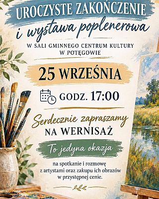 Grafika 2: Wernisaż prac Ogólnopolskiego Pleneru Malarsko-Rzeźbiarskiego "Barwy Ziemi Potęgowskiej"