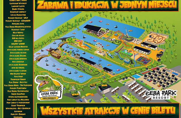 Mapa parku ze strony www.lebapark.pl