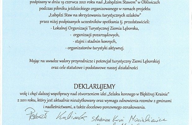 "Szlak konny w Błękitnej Krainie"